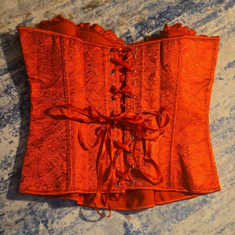 Red Lace-Up Corset